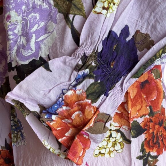 H&M GORGEOUS FLORALMULTICOLOR DESIGN RUFFLED BLOUSE, SZ. M - Picture 5 of 7